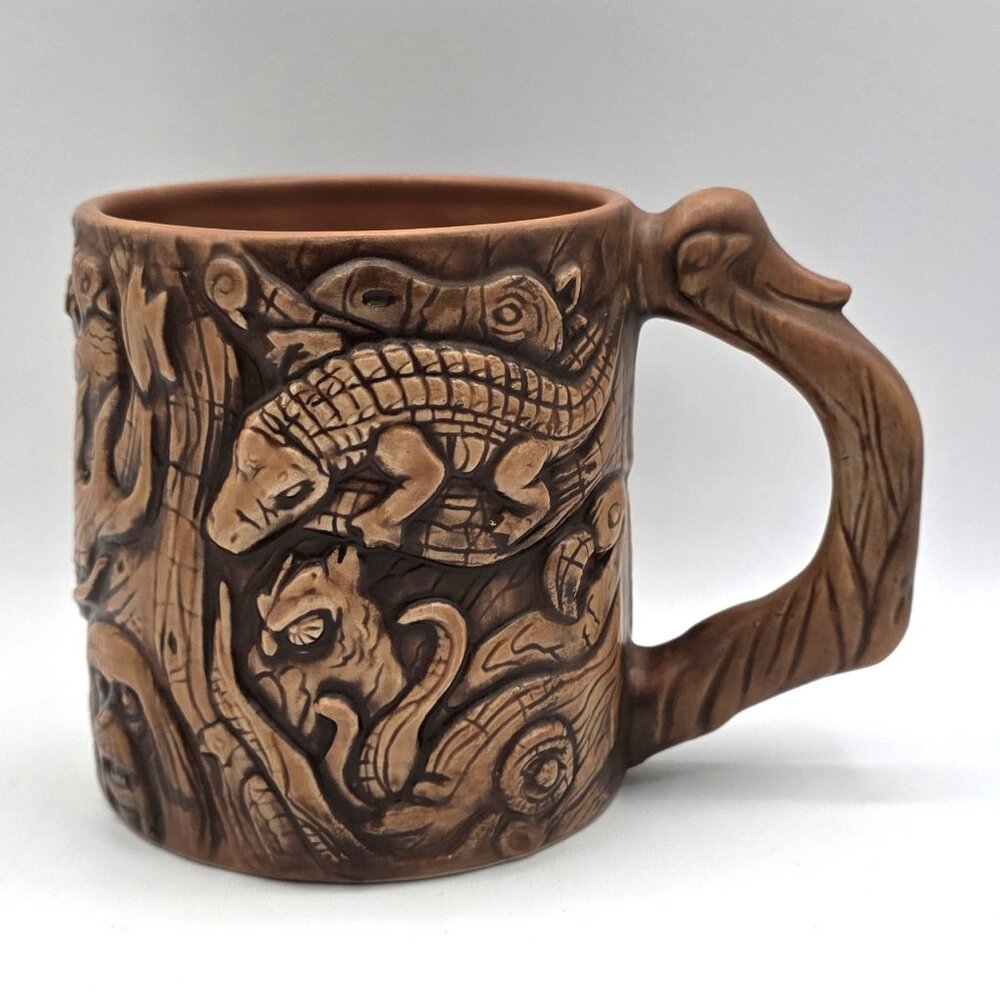 Disney Parks Animal Kingdom Tree Of Life Sculpted Ceramic Carved Wood Look Mug